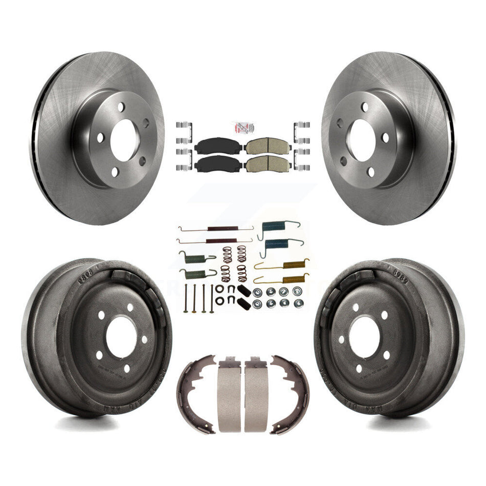 Front Rear Disc Brake Rotors Ceramic Pads And Drum Kit (7Pc) For Ford Ranger Mazda B4000 K8A-100356