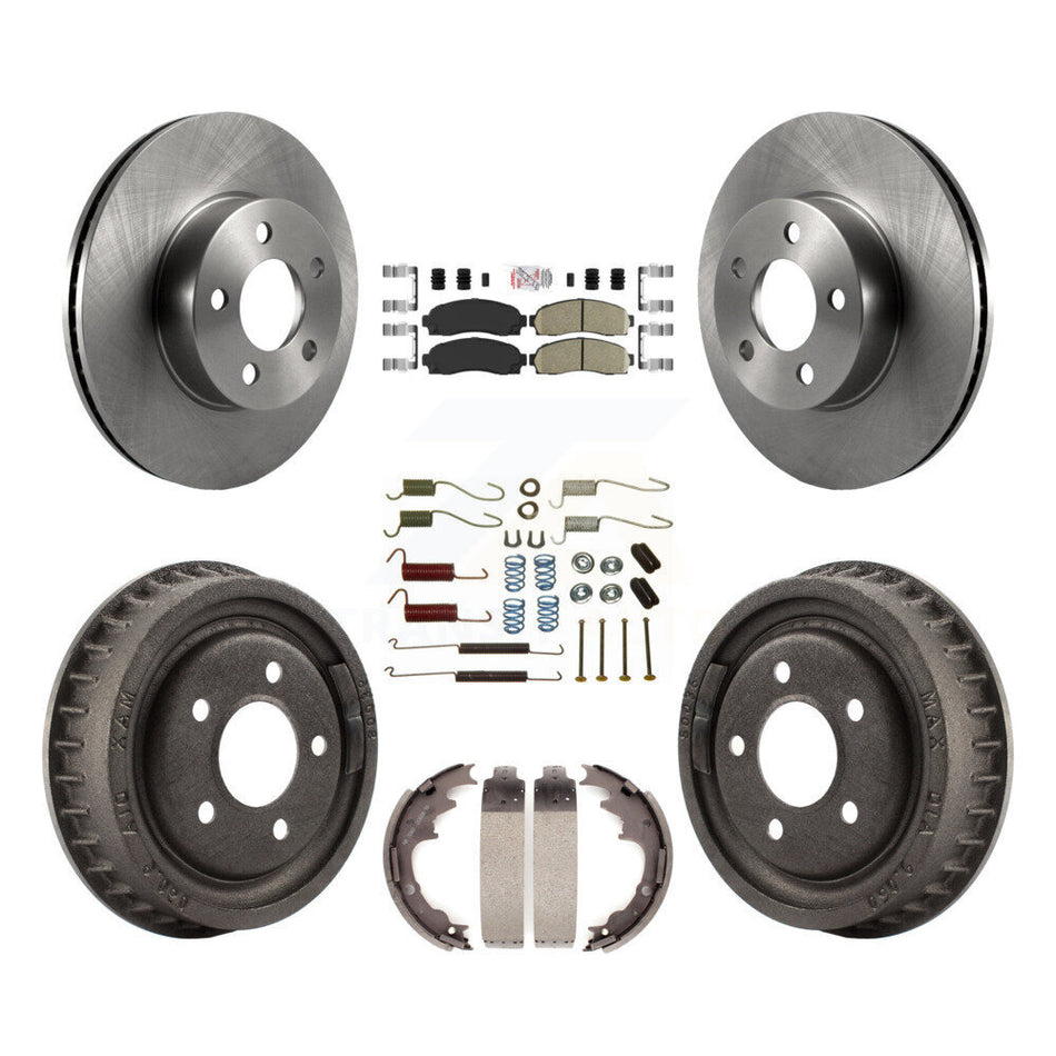 Front Rear Disc Brake Rotors Ceramic Pads And Drum Kit (7Pc) For Ford Ranger Mazda B4000 K8A-100357