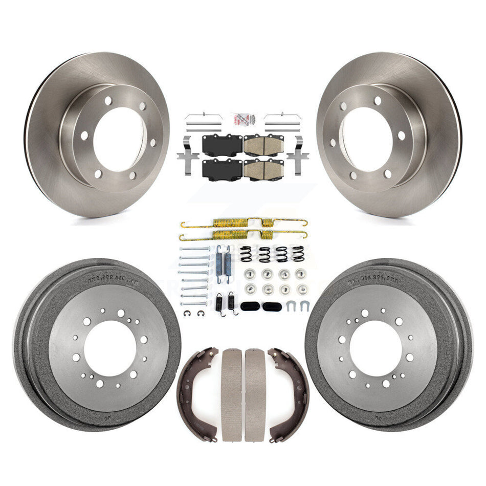 Front Rear Brake Rotor Ceramic Pad And Drum Kit (7Pc) For Toyota Tacoma With 6 Lug Wheels K8A-100367