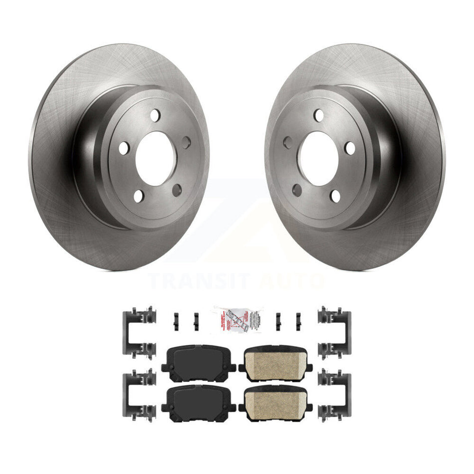 Rear Disc Brake Rotor & Ceramic Pad Kit For 2014-2018 Dodge Charger Pursuit with RWD 3.6L K8A-100387