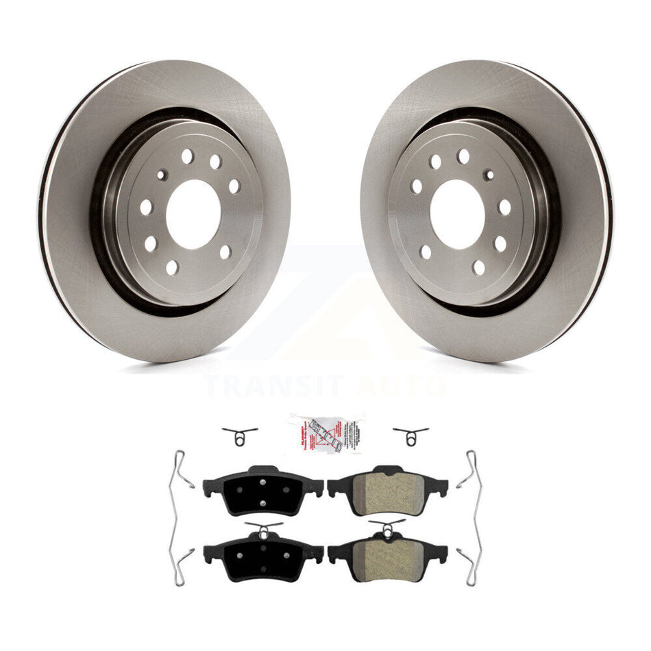 Rear Disc Brake Rotors And Semi-Metallic Pads Kit For Saab 9-3 9-3X With Vented Rotor K8A-100638