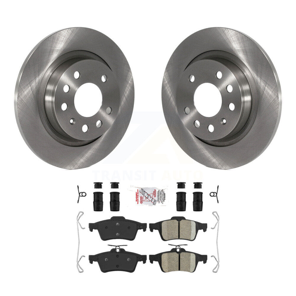 Rear Disc Brake Rotors And Ceramic Pads Kit For Saab 9-3 9-3X With Solid Rotor K8A-100641