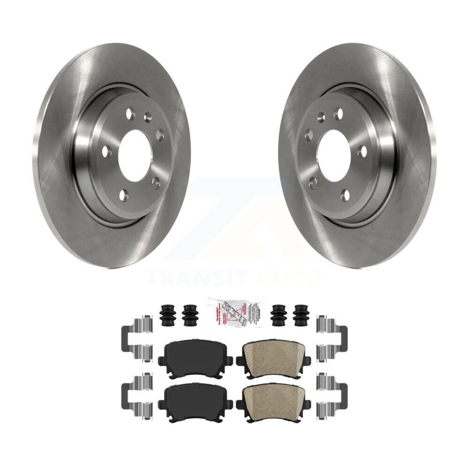 Rear Brake Rotors Ceramic Pad Kit For 2009 Audi A4 Quattro With 300mm Diameter Rotor K8A-100938