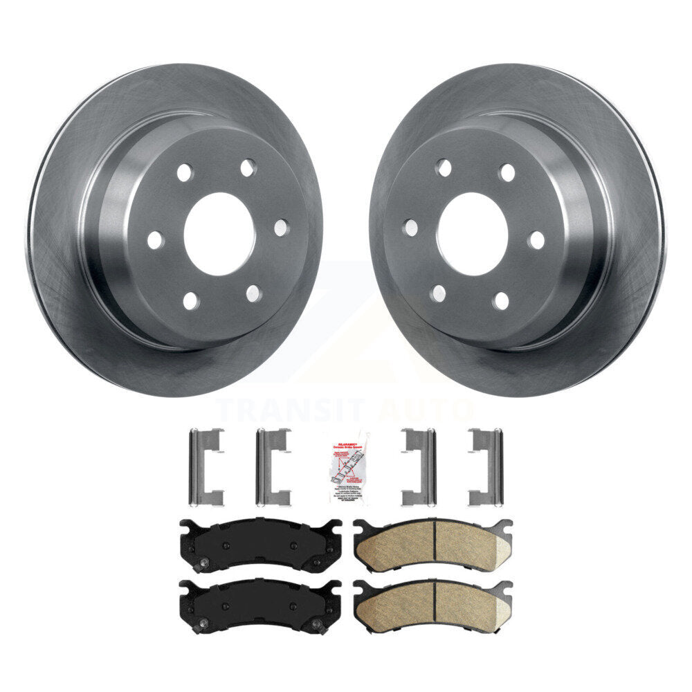 Rear Brake Rotor Ceramic Pad Kit For 2003 Chevrolet Silverado 2500 HD Suburban GMC Sierra K8A-100991