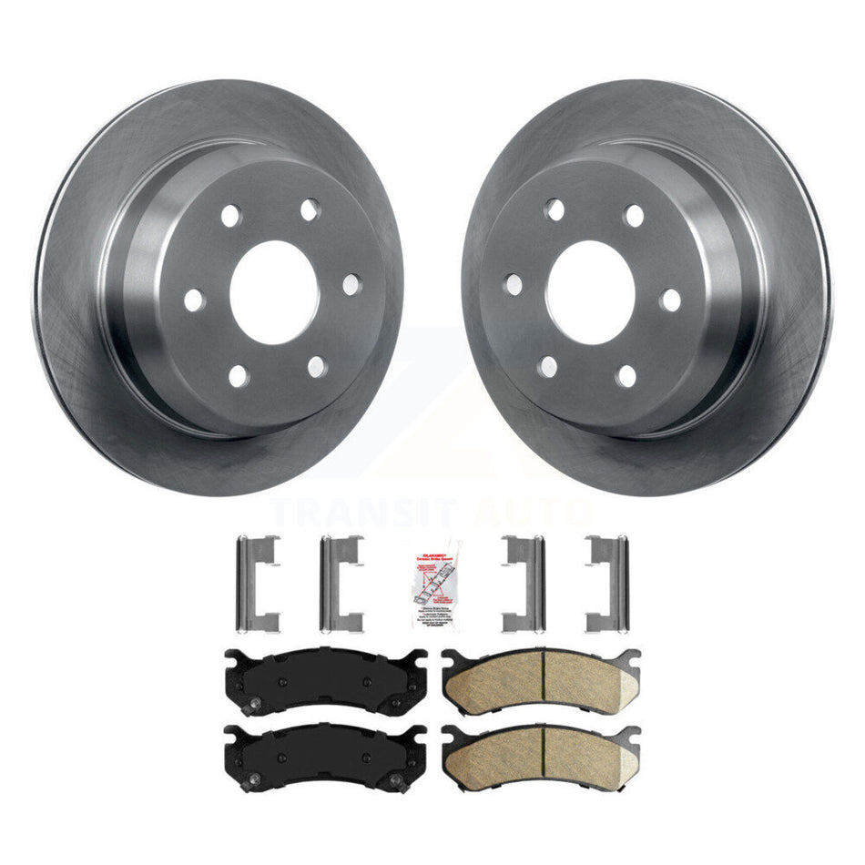 Rear Brake Rotor Ceramic Pad Kit For 2003 Chevrolet Silverado 2500 HD Suburban GMC Sierra K8A-100991