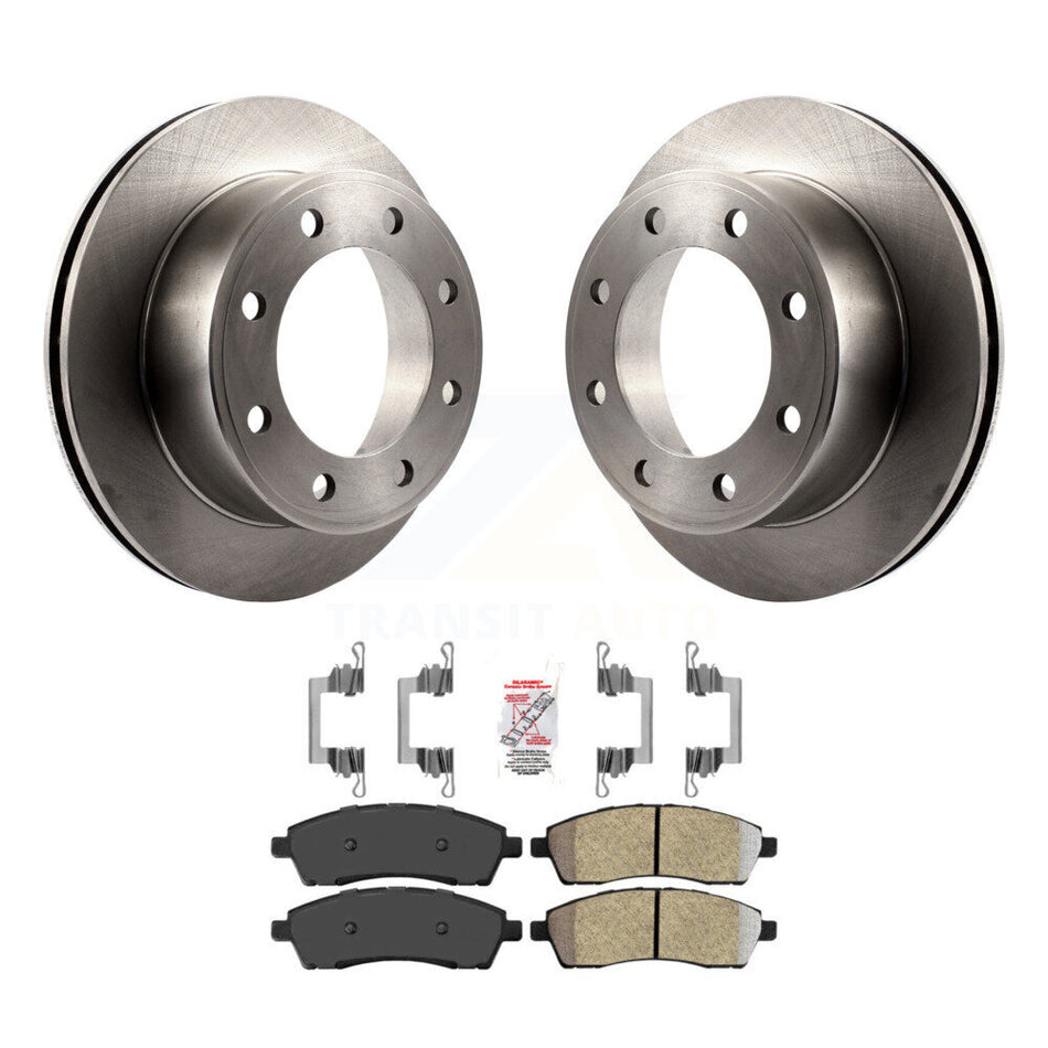 Rear Disc Brake Rotor And Semi-Metallic Pad Kit For Ford F-350 Super Duty F-250 Excursion K8A-101087