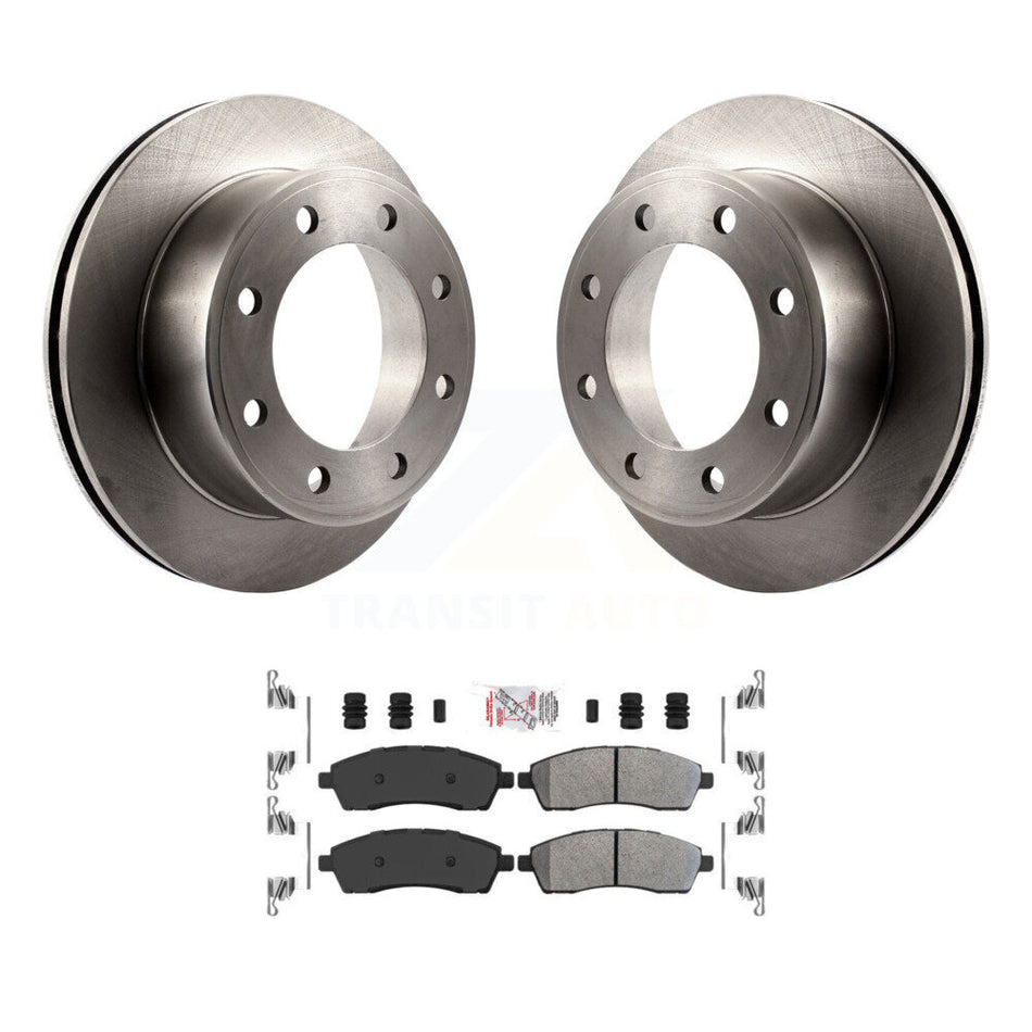 Rear Disc Brake Rotor And Semi-Metallic Pad Kit For Ford F-350 Super Duty F-250 Excursion K8A-101088