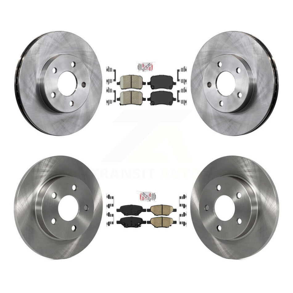 Front Rear Ceramic Pad And Disc Brake Rotor Kit For 2007-2008 Pontiac G5 rear brakes K8A-101350