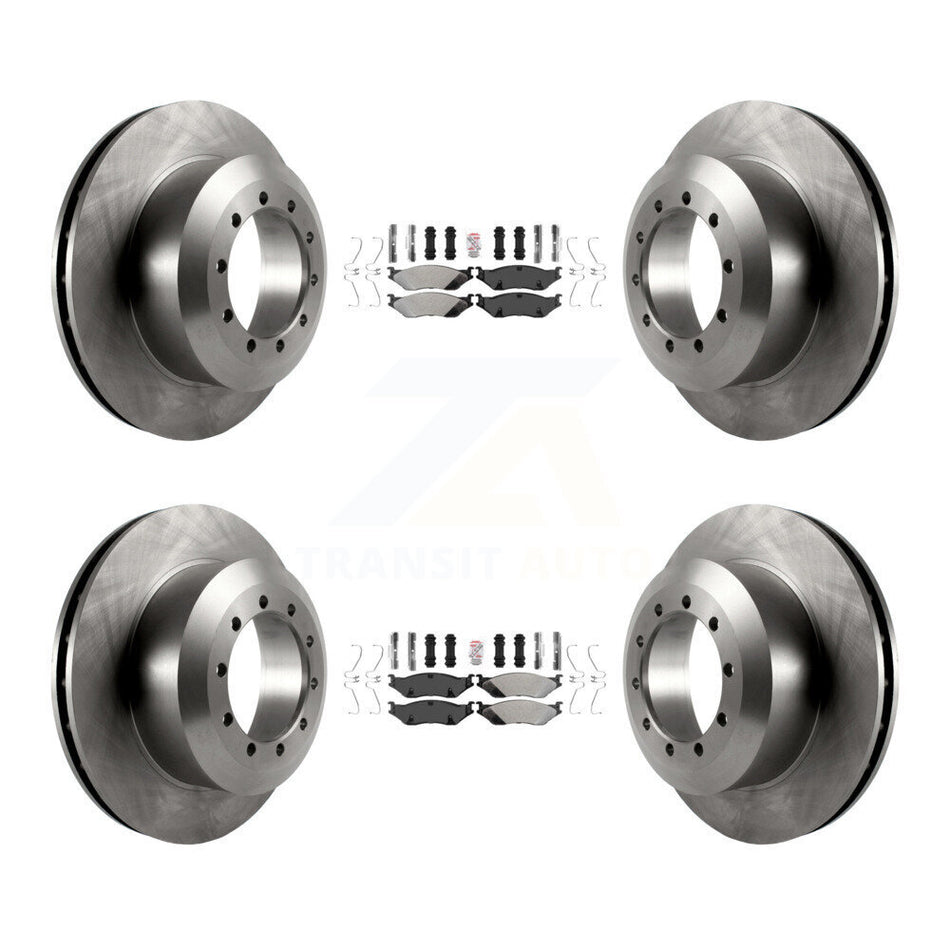 Front Rear Semi-Metallic Pad & Disc Brake Rotors Kit For Ford F-53 Motorhome Chassis F-59 K8A-101395