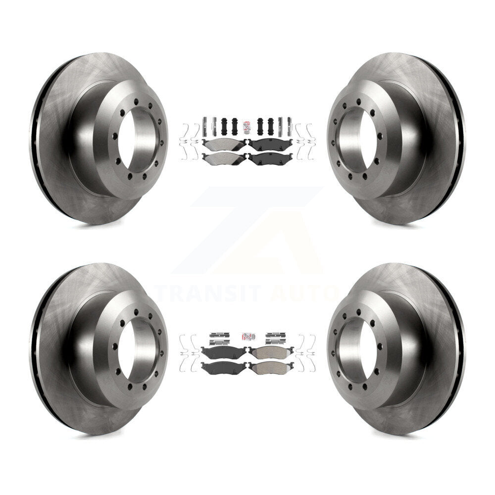 Front Rear Semi-Metallic Pad & Disc Brake Rotors Kit For Ford F-53 Motorhome Chassis F-59 K8A-101396