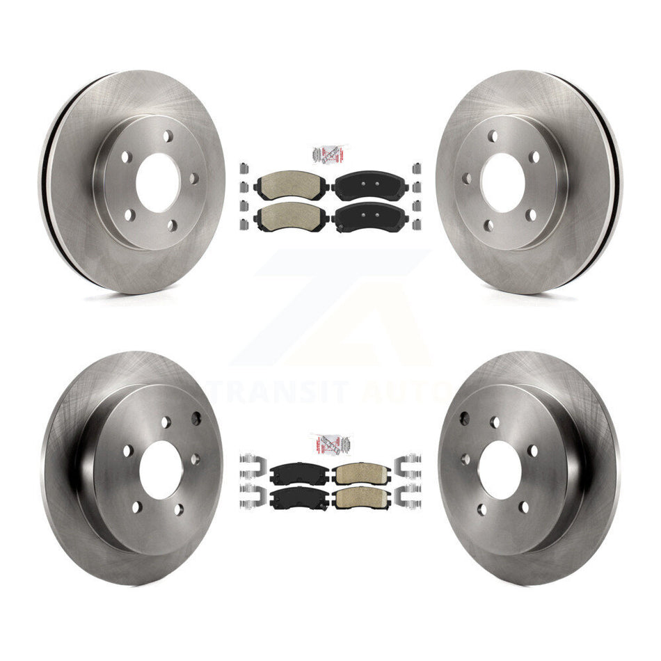 Front Semi-Metallic Rear Ceramic Pad & Brake Rotor Kit For Buick Rendezvous Pontiac Aztek K8A-101424