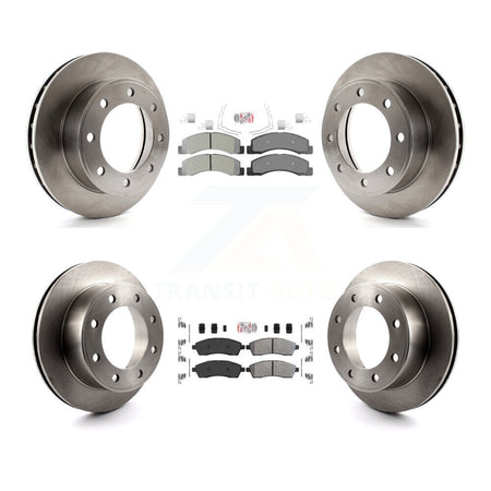 Front Rear Semi-Metallic Pad Disc Brake Rotor Kit For Ford F-250 Super Duty Excursion 4WD K8A-101429