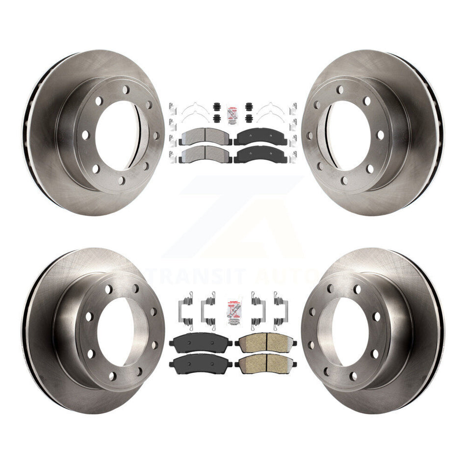 Front Rear Semi-Metallic Pad Disc Brake Rotor Kit For Ford F-250 Super Duty Excursion 4WD K8A-101430