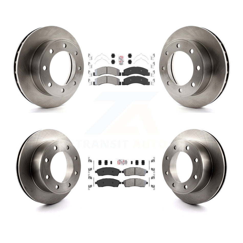 Front Rear Semi-Metallic Pad Disc Brake Rotor Kit For Ford F-250 Super Duty Excursion 4WD K8A-101431