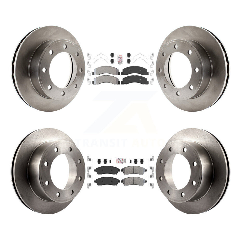 Front Rear Semi-Metallic Pad Disc Brake Rotor Kit For Ford F-250 Super Duty Excursion 4WD K8A-101431