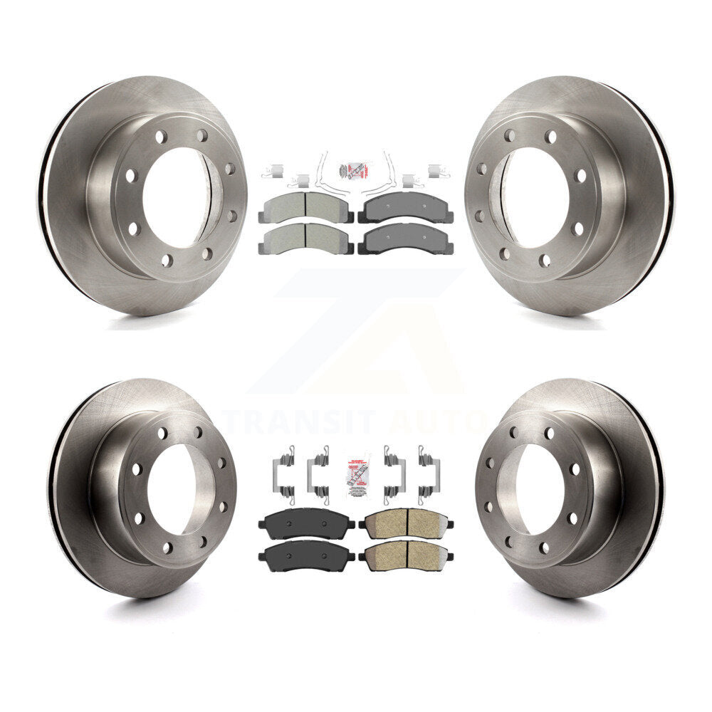 Front Rear Semi-Metallic Pad Disc Brake Rotor Kit For Ford F-250 Super Duty Excursion 4WD K8A-101432