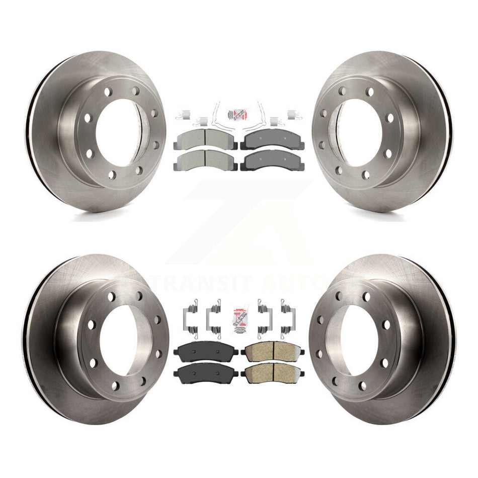 Front Rear Semi-Metallic Pad Disc Brake Rotor Kit For Ford F-250 Super Duty Excursion 4WD K8A-101432