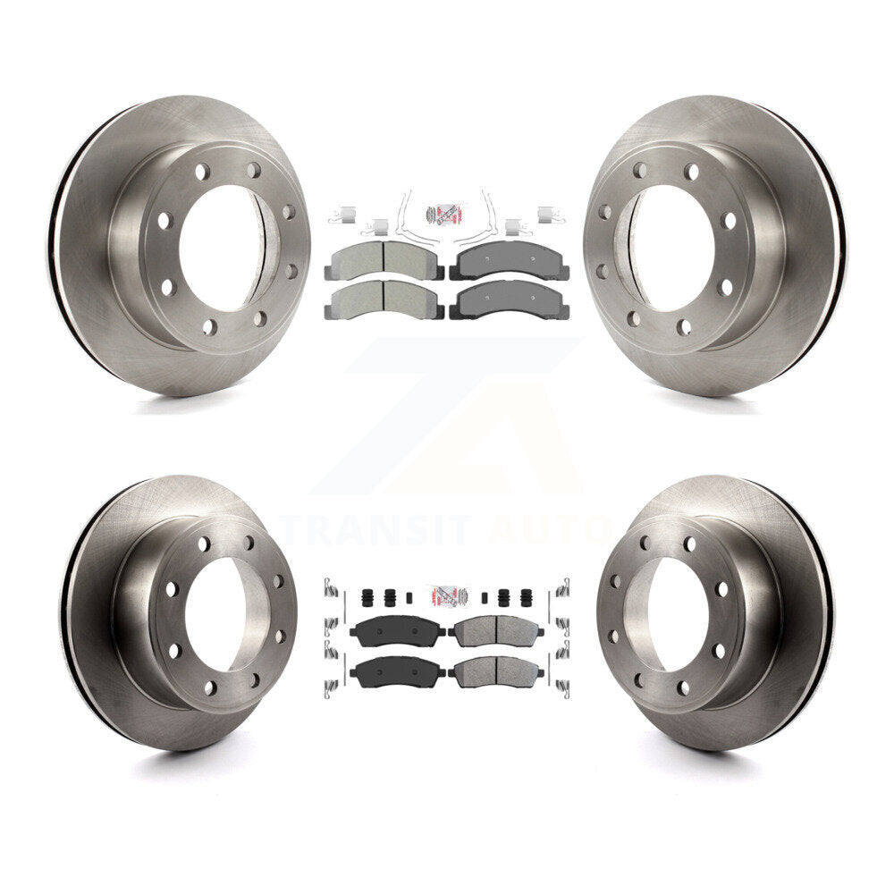 Front Rear Semi-Metallic Pad Disc Brake Rotor Kit For Ford F-250 Super Duty Excursion 4WD K8A-101433