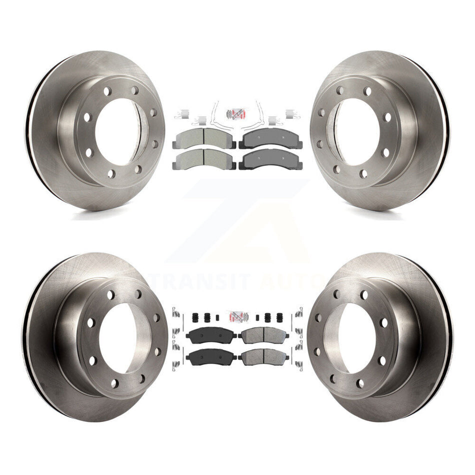 Front Rear Semi-Metallic Pad Disc Brake Rotor Kit For Ford F-250 Super Duty Excursion 4WD K8A-101433