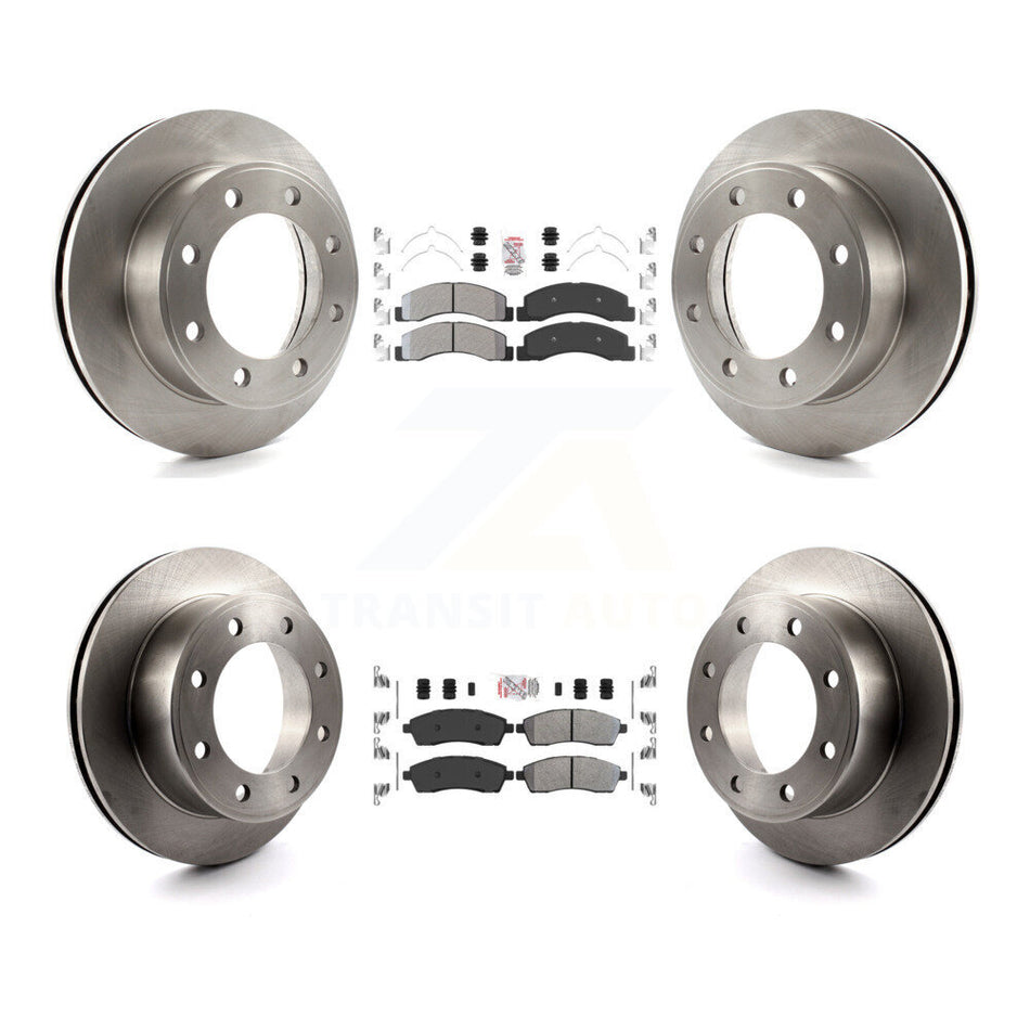 Front Rear Semi-Metallic Pad Disc Brake Rotor Kit For Ford F-250 Super Duty Excursion 4WD K8A-101435