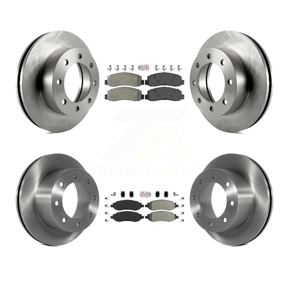 Front Rear Semi-Metallic Pads And Disc Brake Rotors Kit For Ford F-350 Super Duty F-250 K8A-101453