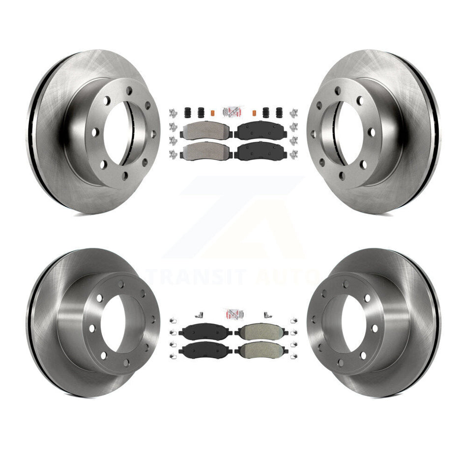 Front Rear Semi-Metallic Pads And Disc Brake Rotors Kit For Ford F-350 Super Duty F-250 K8A-101454
