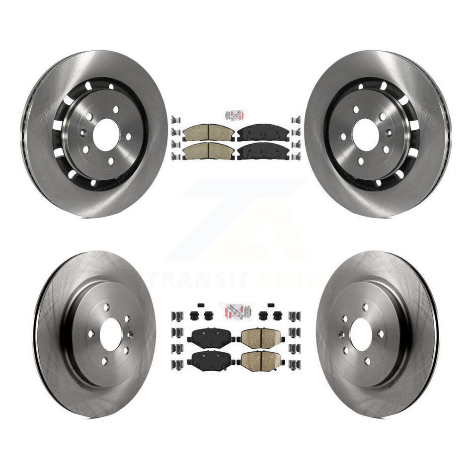 Front Ceramic Rear Semi-Metallic Pad Brake Rotor Kit For Ford Explorer Flex Taurus Police K8A-101479