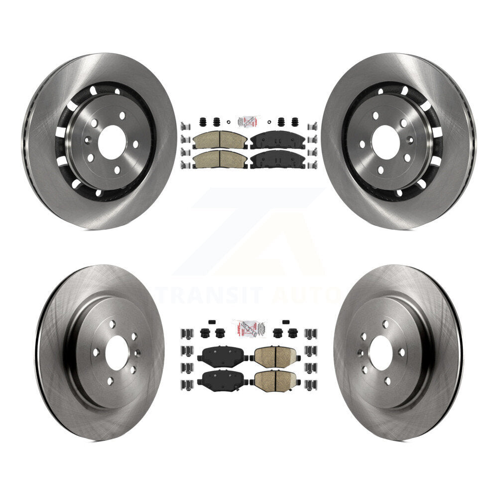 Front Ceramic Rear Semi-Metallic Pad Brake Rotor Kit For Ford Explorer Flex Taurus Police K8A-101485