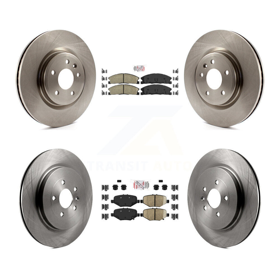 Front Ceramic Rear Semi-Metallic Pad & Disc Brake Rotors Kit For 2013 Ford Explorer Sport K8A-101505