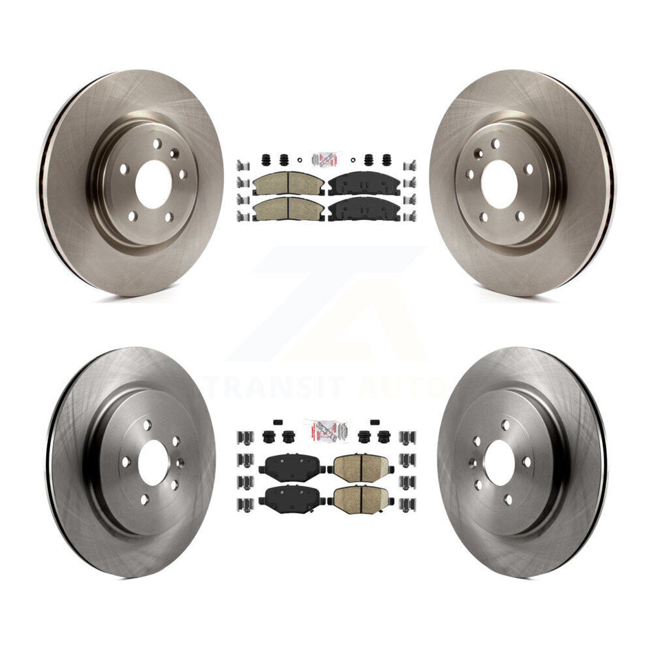 Front Ceramic Rear Semi-Metallic Pad & Disc Brake Rotors Kit For 2013 Ford Explorer Sport K8A-101513