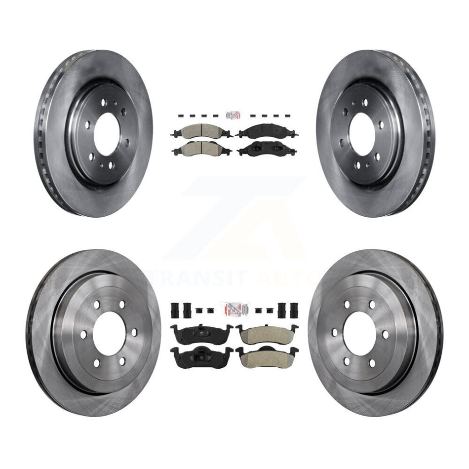 Front Rear Semi-Metallic Pad & Disc Brake Rotor Kit For Ford Expedition Lincoln Navigator K8A-101538