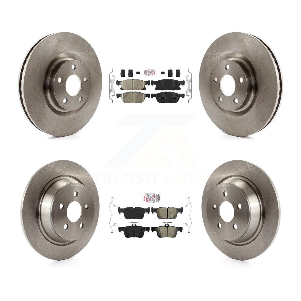 Front Ceramic Rear Semi-Metallic Pads And Disc Brake Rotors Kit For Ford Edge K8A-101546