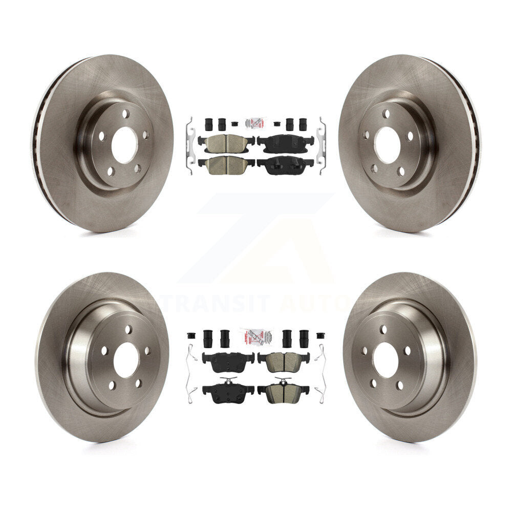 Front Ceramic Rear Semi-Metallic Pads And Disc Brake Rotors Kit For Ford Edge K8A-101547