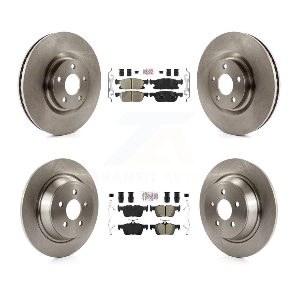 Front Ceramic Rear Semi-Metallic Pads And Disc Brake Rotors Kit For Ford Edge K8A-101547