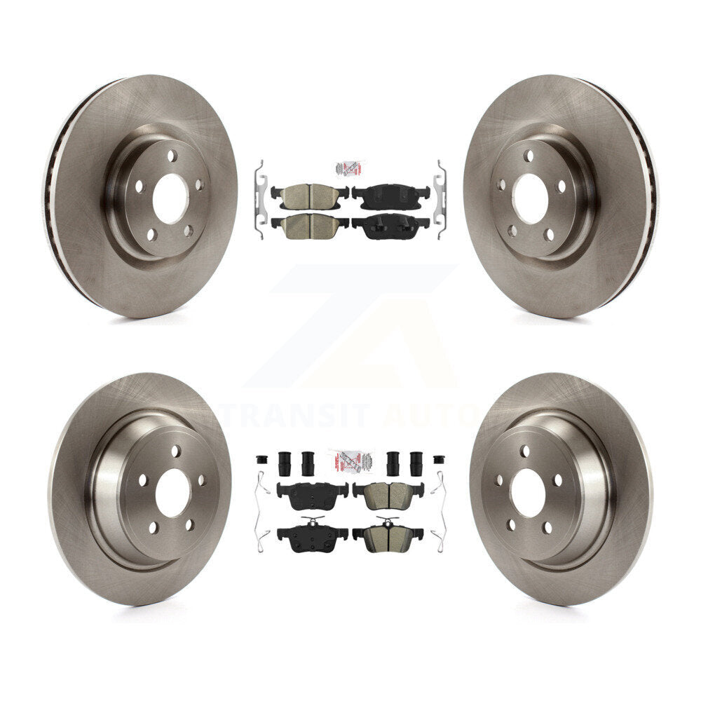 Front Ceramic Rear Semi-Metallic Pads And Disc Brake Rotors Kit For Ford Edge K8A-101549