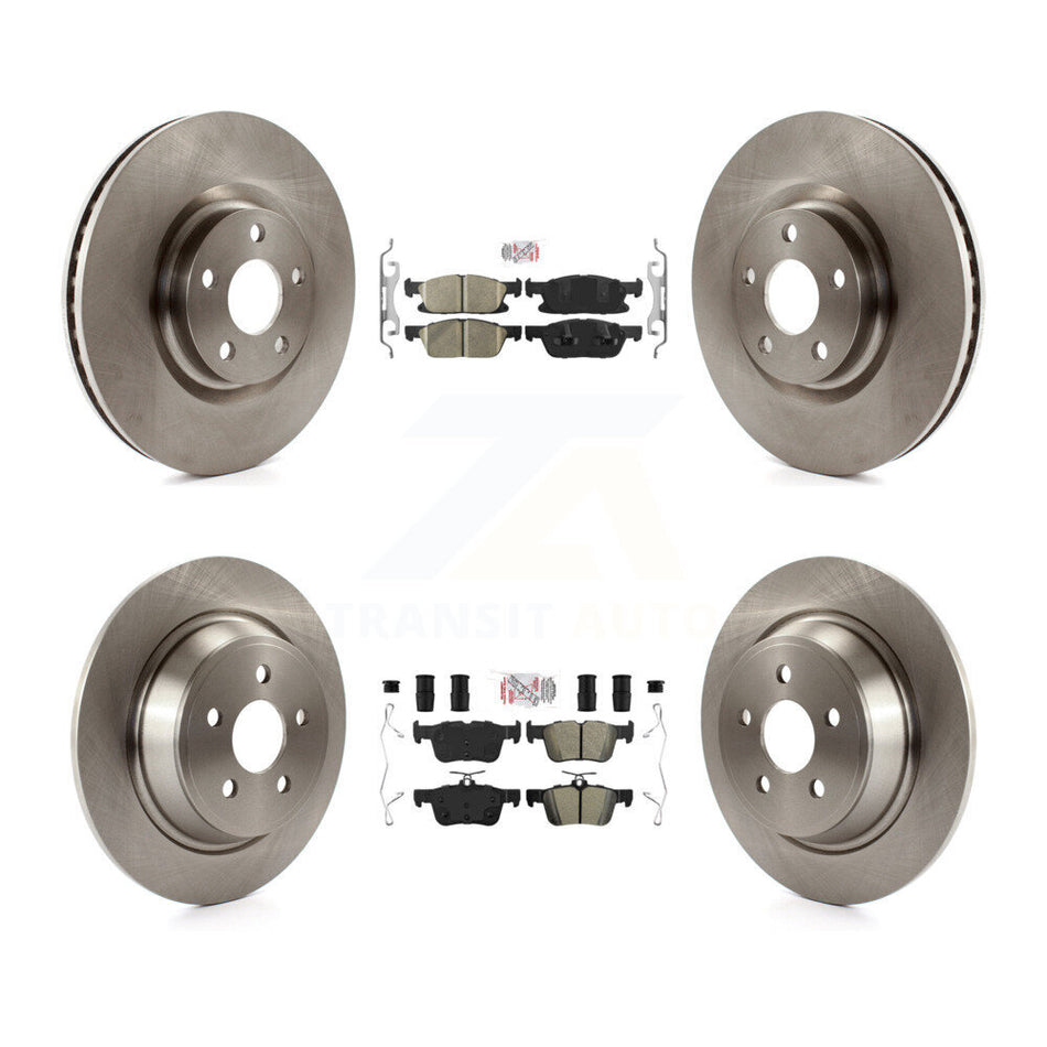 Front Ceramic Rear Semi-Metallic Pads And Disc Brake Rotors Kit For Ford Edge K8A-101549