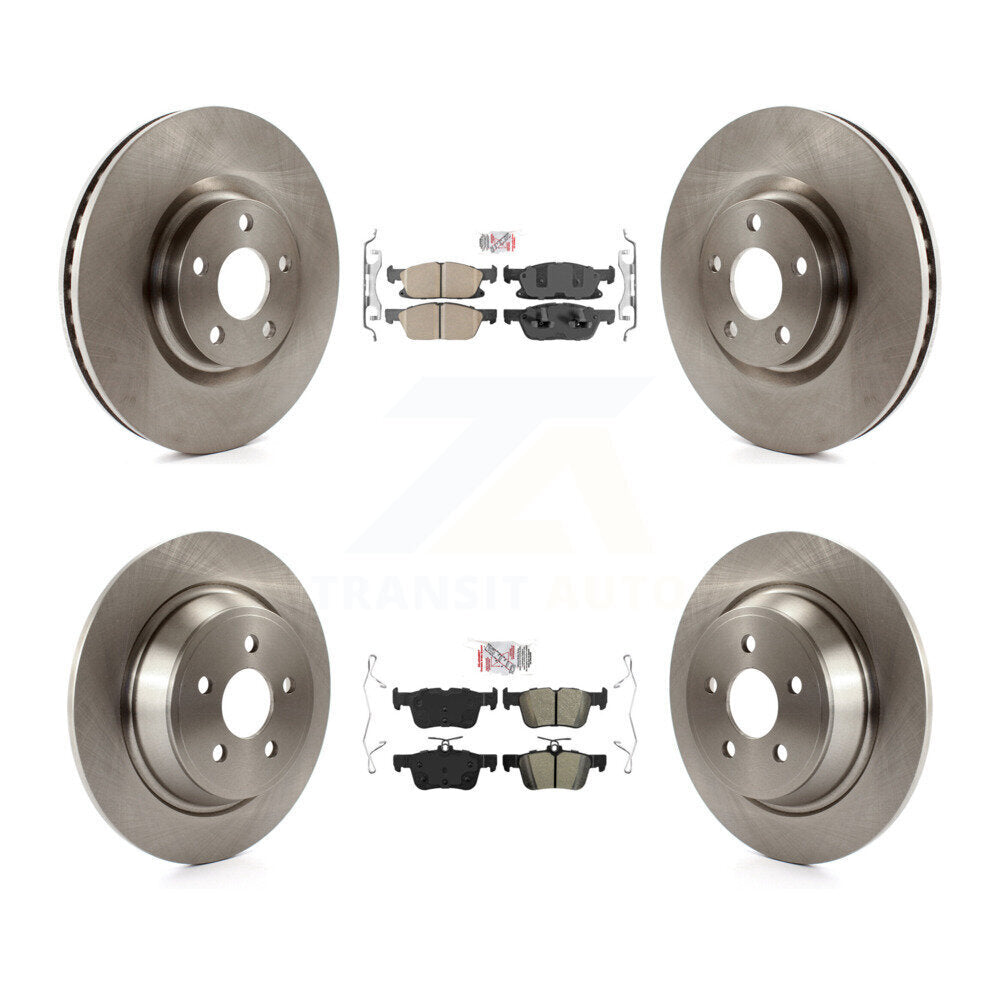 Front Ceramic Rear Semi-Metallic Pads And Disc Brake Rotors Kit For Lincoln Continental K8A-101550