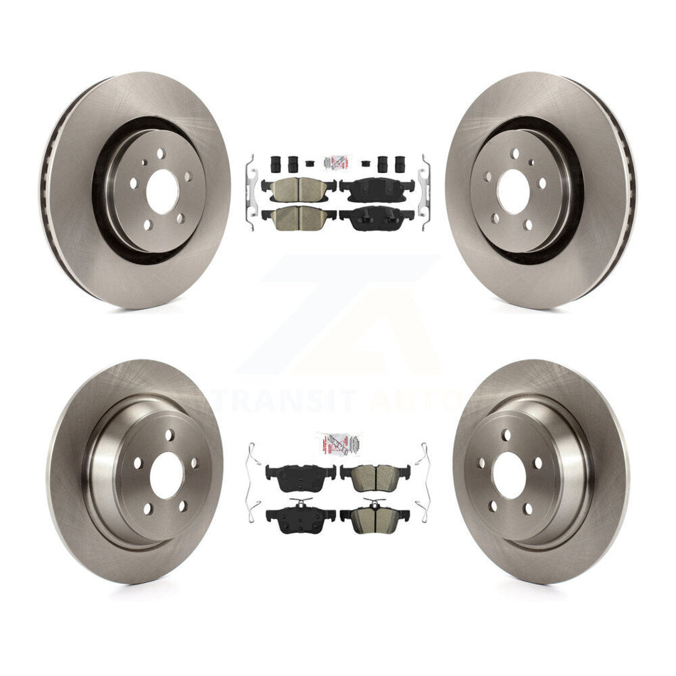 Front Ceramic Rear Semi-Metallic Pad & Brake Rotor Kit For Ford Edge Lincoln Nautilus MKX K8A-101554
