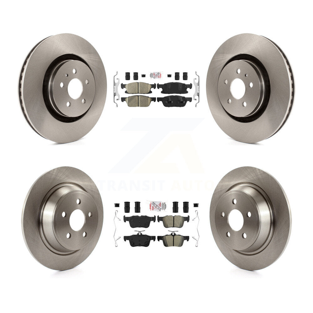 Front Ceramic Rear Semi-Metallic Pad & Brake Rotor Kit For Ford Edge Lincoln Nautilus MKX K8A-101555