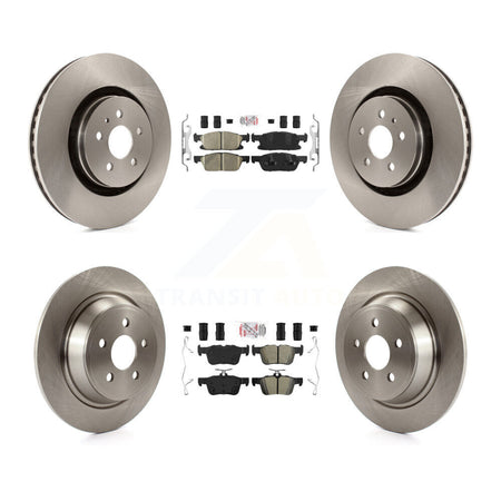 Front Ceramic Rear Semi-Metallic Pad & Brake Rotor Kit For Ford Edge Lincoln Nautilus MKX K8A-101555