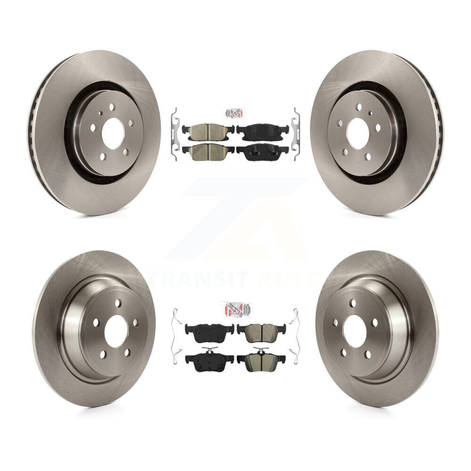 Front Ceramic Rear Semi-Metallic Pad & Brake Rotor Kit For Ford Edge Lincoln Nautilus MKX K8A-101556