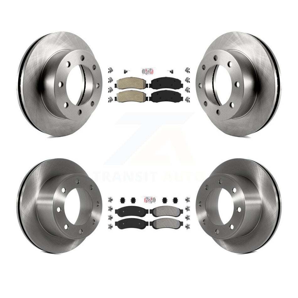 Front Rear Semi-Metallic Pad And Disc Brake Rotor Kit For Ford F-250 Super Duty F-350 4WD K8A-101591