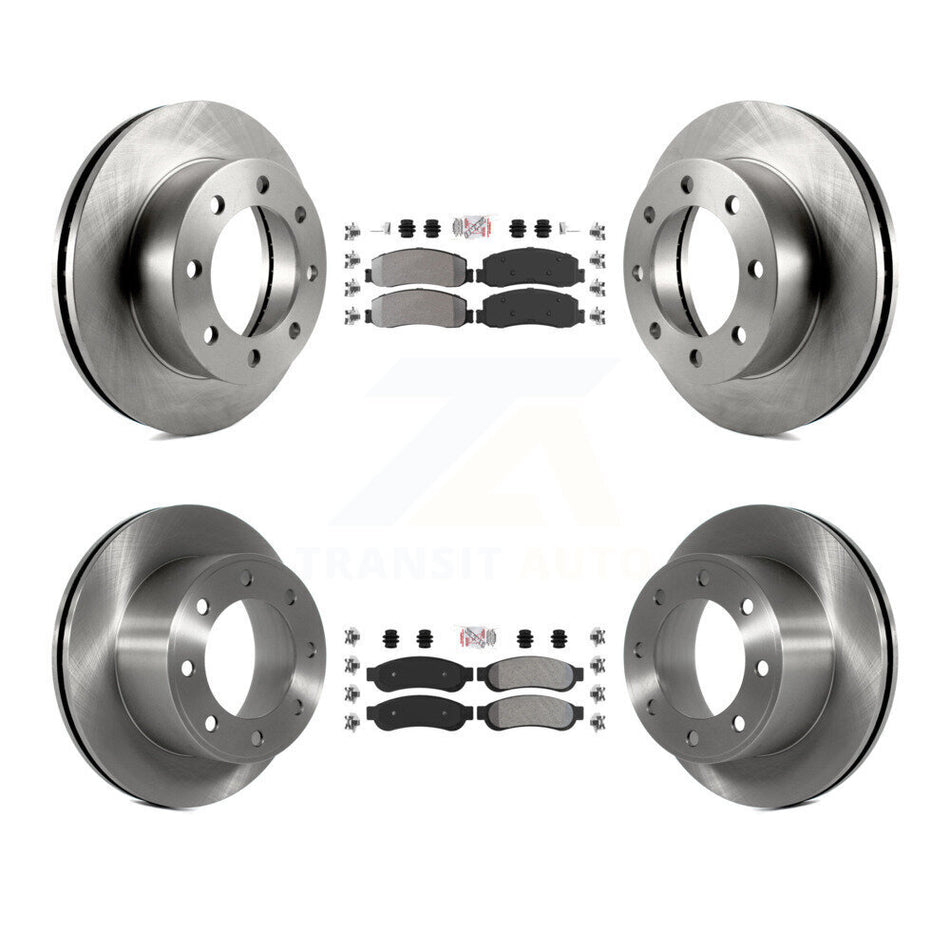 Front Rear Semi-Metallic Pad And Disc Brake Rotor Kit For Ford F-350 Super Duty F-250 4WD K8A-101605