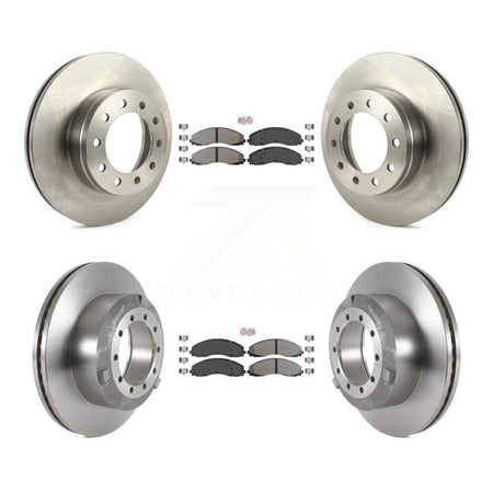 Front Rear Semi-Metallic Pad & Disc Brake Rotor Kit For Ford F-450 Super Duty F-550 F-600 K8A-101725