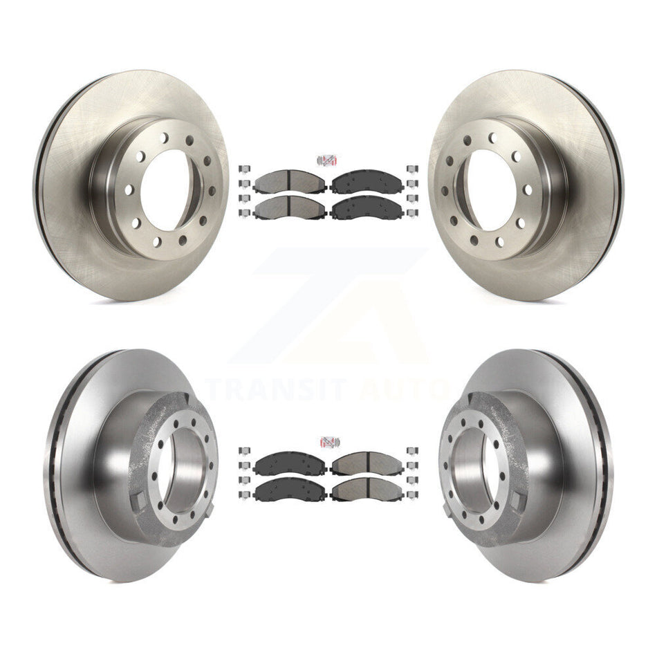 Front Rear Semi-Metallic Pad & Disc Brake Rotor Kit For Ford F-450 Super Duty F-550 F-600 K8A-101725