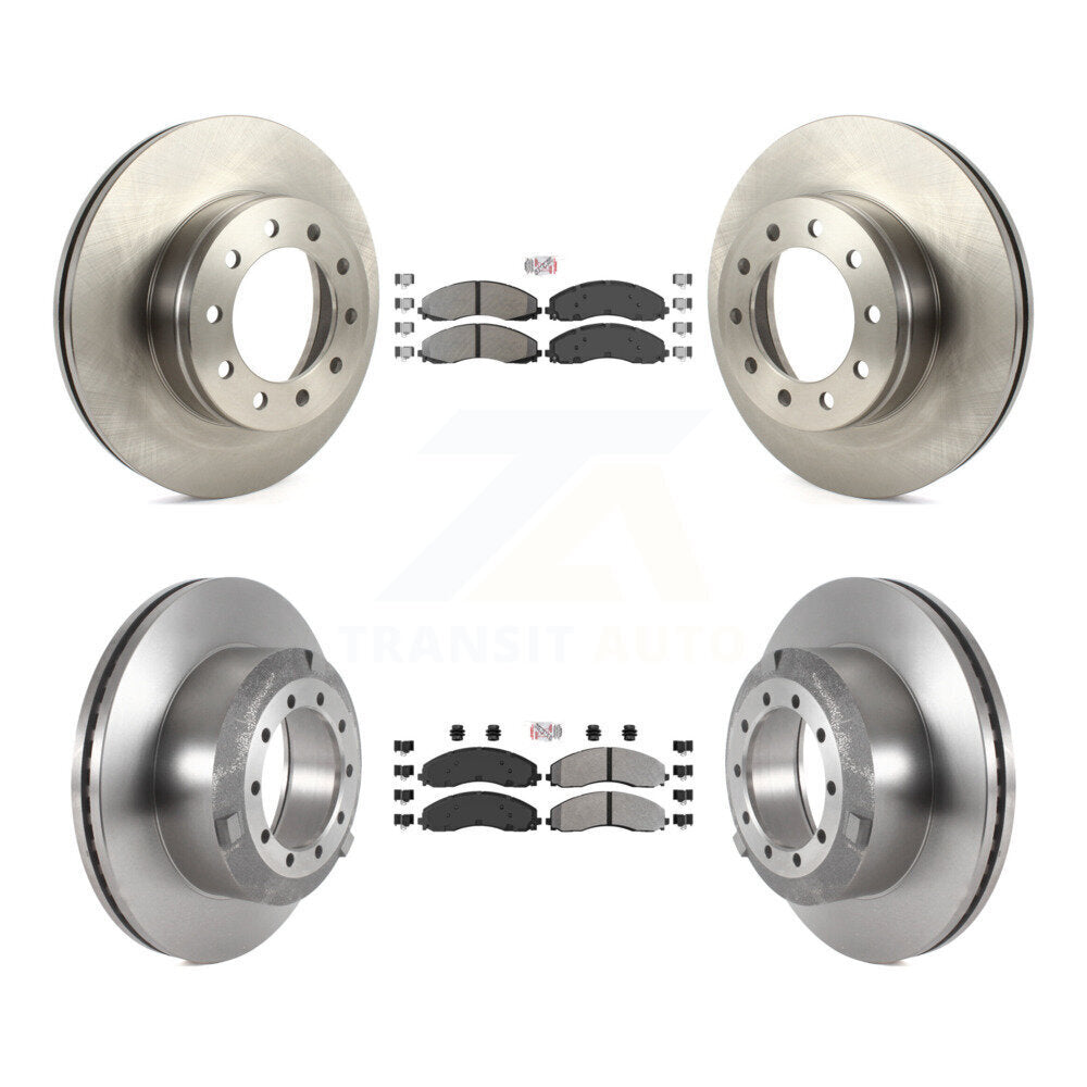 Front Rear Semi-Metallic Pad & Disc Brake Rotor Kit For Ford F-450 Super Duty F-550 F-600 K8A-101726