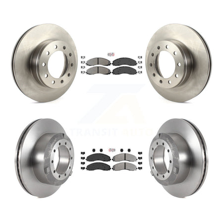 Front Rear Semi-Metallic Pad & Disc Brake Rotor Kit For Ford F-450 Super Duty F-550 F-600 K8A-101726