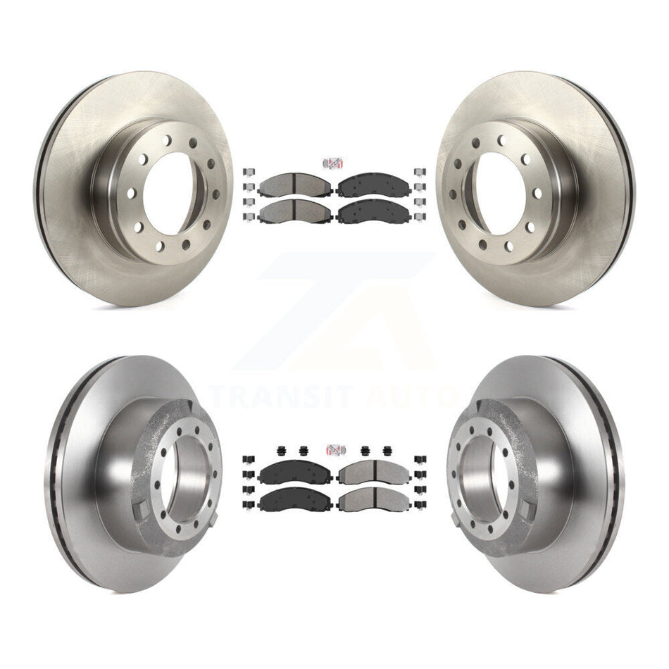 Front Rear Semi-Metallic Pad & Disc Brake Rotor Kit For Ford F-450 Super Duty F-550 F-600 K8A-101726