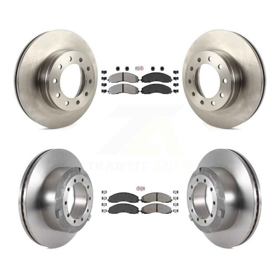 Front Rear Semi-Metallic Pad & Disc Brake Rotor Kit For Ford F-450 Super Duty F-550 F-600 K8A-101727