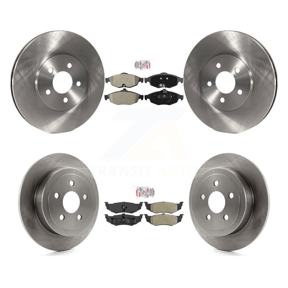 Front Rear Semi-Metallic Pad And Disc Brake Rotors Kit For Chrysler Sebring Dodge Stratus K8A-101737